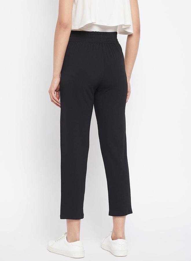 WineRed Women Black Regular Fit Trousers - Image 3